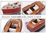 Nautimall 10" Wooden Speedboat Model - Burgundy