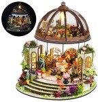 Miniature Wooden Garden House Kit with Lights