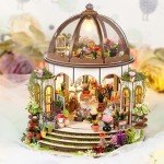 Miniature Wooden Garden House Kit with Lights