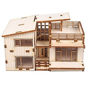 Modern House Wooden Model Kit by Youngmodeler