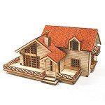 Wooden Model Garden House Kit with Loft