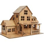3D Wooden Puzzle Kit: Little House Model