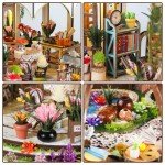 Miniature Wooden Garden House Kit with Lights