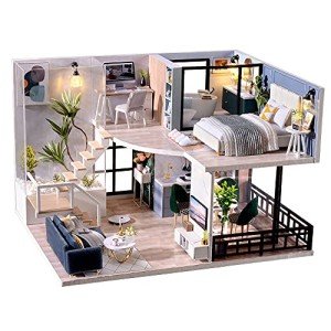 TuKIIE Miniature Dollhouse Kit with Furniture
