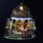 Miniature Wooden Garden House Kit with Lights