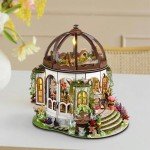 Miniature Wooden Garden House Kit with Lights