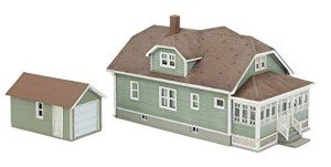 American Bungalow HO Scale Model Kit with Garage