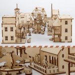 Retro Town 3D Wooden Puzzles for Adults