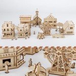 Retro Town 3D Wooden Puzzles for Adults