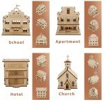 Retro Town 3D Wooden Puzzles for Adults