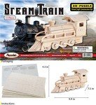 3D Wooden Steam Train Puzzle Kit for All Ages