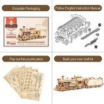 ROKR 3D Wooden Mechanical Train Puzzle Kit