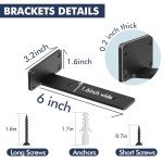8 Pack Heavy Duty Floating Shelf Brackets
