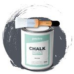 Dark Gray Chalk Paint & Brush for DIY Projects