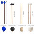 VixxNoxx 4-Pair Drum Mallets Kit with Bag