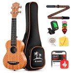 Donner 23” Mahogany Ukulele Beginner Kit with Accessories
