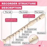Beige Soprano Recorder for Kids - 8 Hole Flute