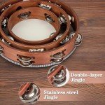 Wooden Handheld Tambourine with Storage Bag - 6-10