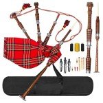 Scottish Highland Bagpipes with Silver Mount & Bag