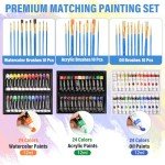 Ultimate 122PCS Painting Supplies with Easel & Canvases