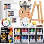 ARTALLY 62-Piece Acrylic Paint Set for All Ages