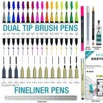Complete Set of Dual Tip Artist Pens for Journaling
