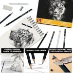 22-Piece Charcoal Pencil Set for Artists