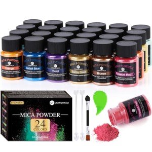 24-Color Mica Powder Set for Crafts and DIY