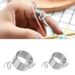 Stainless Steel Knitting Ring Thimble Set - 2pcs