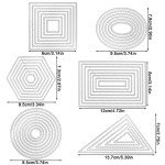 6-Piece Metal Cutting Dies Stencil Set for Crafting