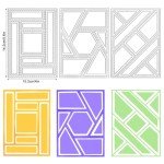 3 PCS Rectangular Metal Cutting Dies for Card Making