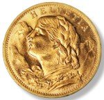 1930 B Swiss Gold 20 Francs Coin