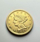 1851 Gold Quarter Eagle Liberty Coin with Luster