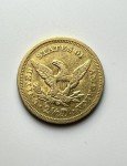 1851 Gold Quarter Eagle Liberty Coin with Luster