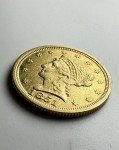 1851 Gold Quarter Eagle Liberty Coin with Luster