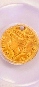 1854 Gold Liberty Head 25C Coin Gift