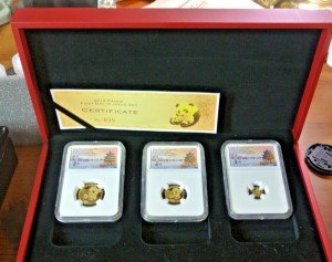 2019 Chinese Gold Panda 3 Coin Set NGC