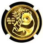 1987 China 1 oz Gold Panda Medal NGC PF69