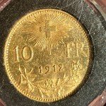 1912-B Switzerland 10 Franc Gold Coin
