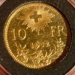 1912-B Switzerland 10 Franc Gold Coin