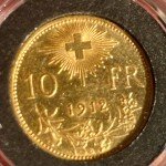 1912-B Switzerland 10 Franc Gold Coin