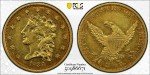 1834 Classic Head Gold Quarter Eagle $2.50 Coin
