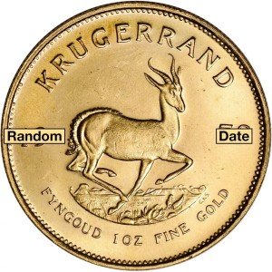 Gold Plated 1 oz South Africa Krugerrand Coin
