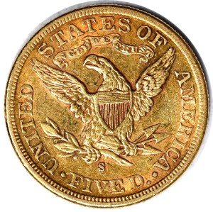 1885 Liberty Head 5 Dollar Gold Coin