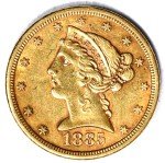 1885 Liberty Head 5 Dollar Gold Coin