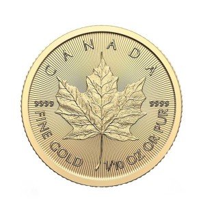 2025 $5 Gold Canadian Maple Leaf Coin 1/10 oz