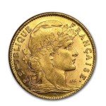France Gold 10 Francs Rooster Coin 1899-1914
