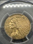 1913 $5 Indian Gold Half Eagle Coin - MS-62