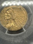 1913 $5 Indian Gold Half Eagle Coin - MS-62