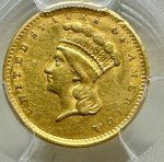 1856 Type 3 $1 Gold Coin PCGS AU55